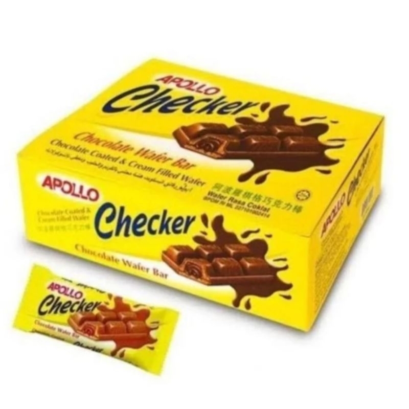 

Apollo Checker Chocolate Wafer Ball 432g isi 24