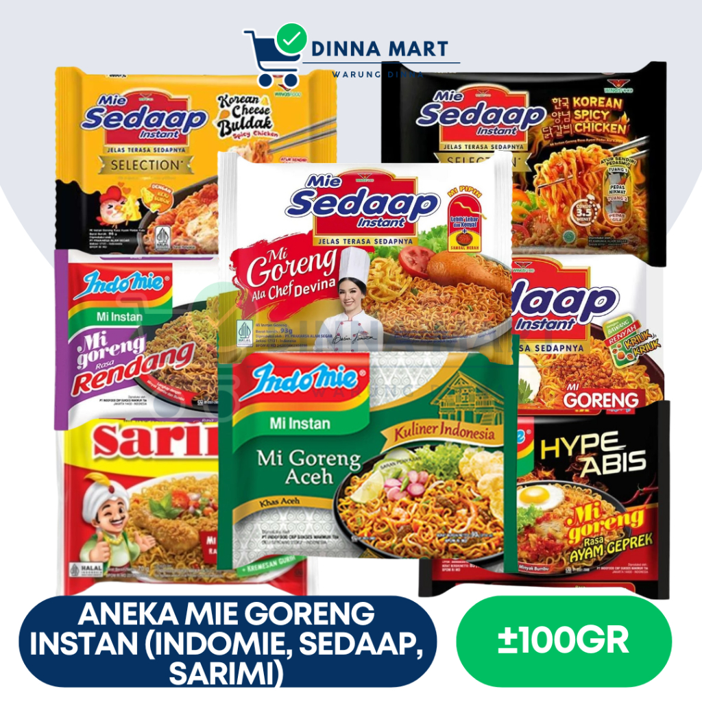 

Aneka Mie Goreng Lezat: Indomie, Sedaap, & Sarimi (Sedaap Goreng Ala Chef Devina, Rendang, Aceh, Ayam Geprek, Korean Cheese Buldak, Korean Spicy Chicken, Ayam Kremes)