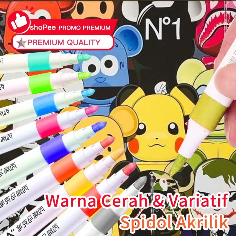 

（COD）Pen Akrilik Marker Warna Cepat Kering Tahan Air / Spidol Acrylic Painter / Menggambar Kreativitas Seni Edukasi Anak