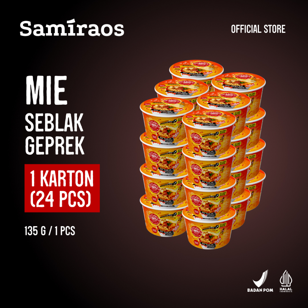 

SAMI RAOS - 1 Karton Mie Seblak Geprek (24 Pcs)