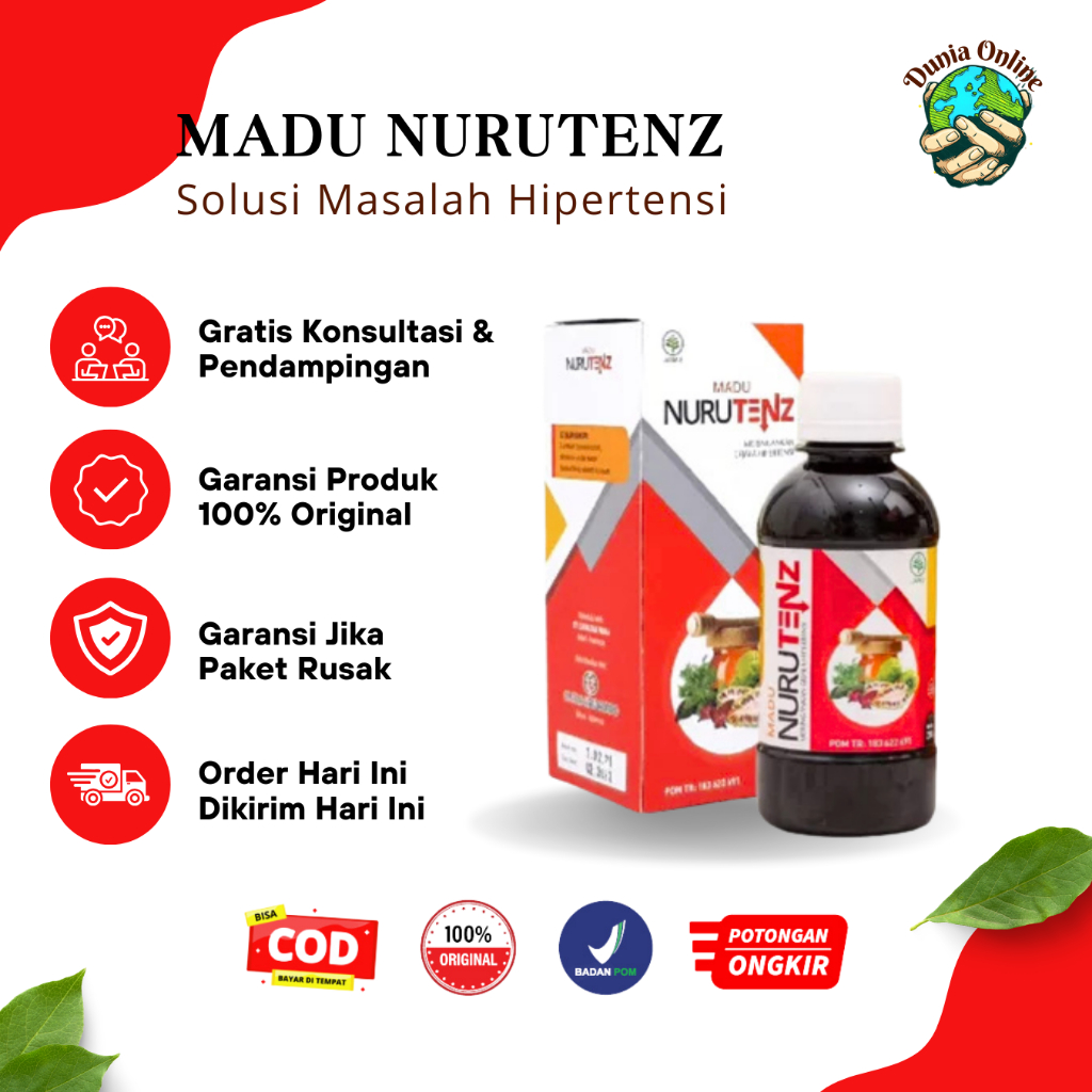 

Obat Penurun Tekanan Darah Tinggi Madu NURUTENZ Herbal Hipertensi Jantung Madu Nurutens