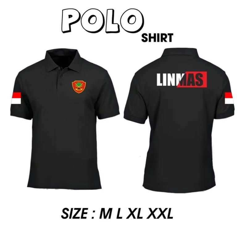 KAOS KERAH LINMAS HANSIP MERAH PUTIH // KAOS BERKERAH LINMAS HANSIP MERAH PUTIH // KAOS BERKERAH LIN