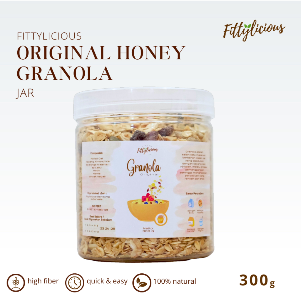 

Fittylicious Granola Original Jar Chocolate / Banana / Original Honey