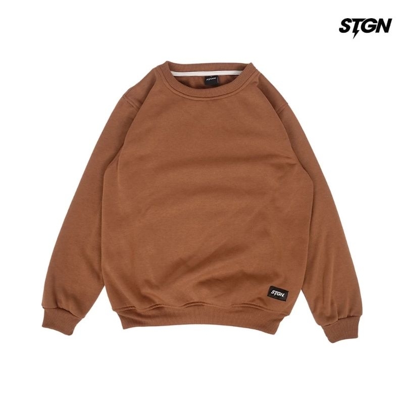Sweater Crewneck Fleece Polos Sweatshirt Choco - Crewneck Original Steigen - UNISEX Baju Sweter Fit