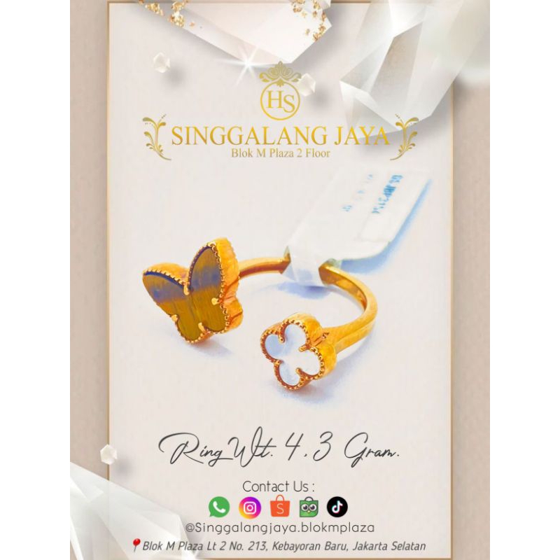 cincin kupu kupu italy fasion kadar 750/17k