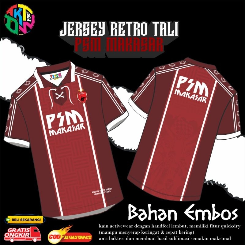 JERSEY SUPORTER ( PSM MAKASSAR ) RETRO TALI