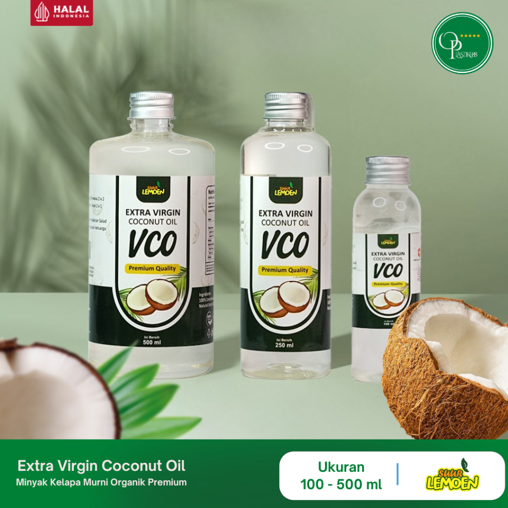 

Extra Virgin Coconut Oil 100ml 250ml 5O0ml Minyak Kelapa Murni VCO 5O0ml organik Suur Lemoen