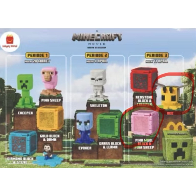 mainan happy meals Mc Donalds McD Minecraft