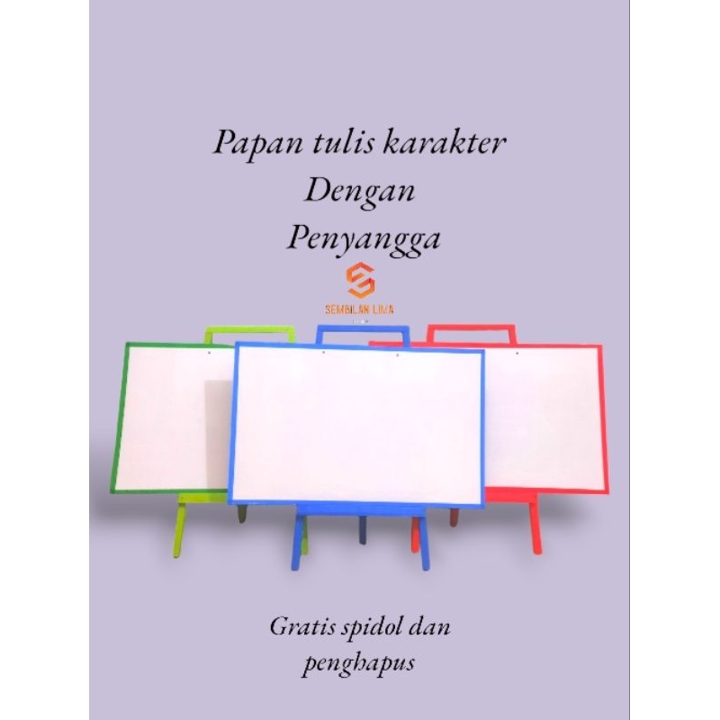 

papan tulis karakter dengan penyangga untuk anak belajar ukuran 30x50 cm Edukasi educational toys Papan Tulis