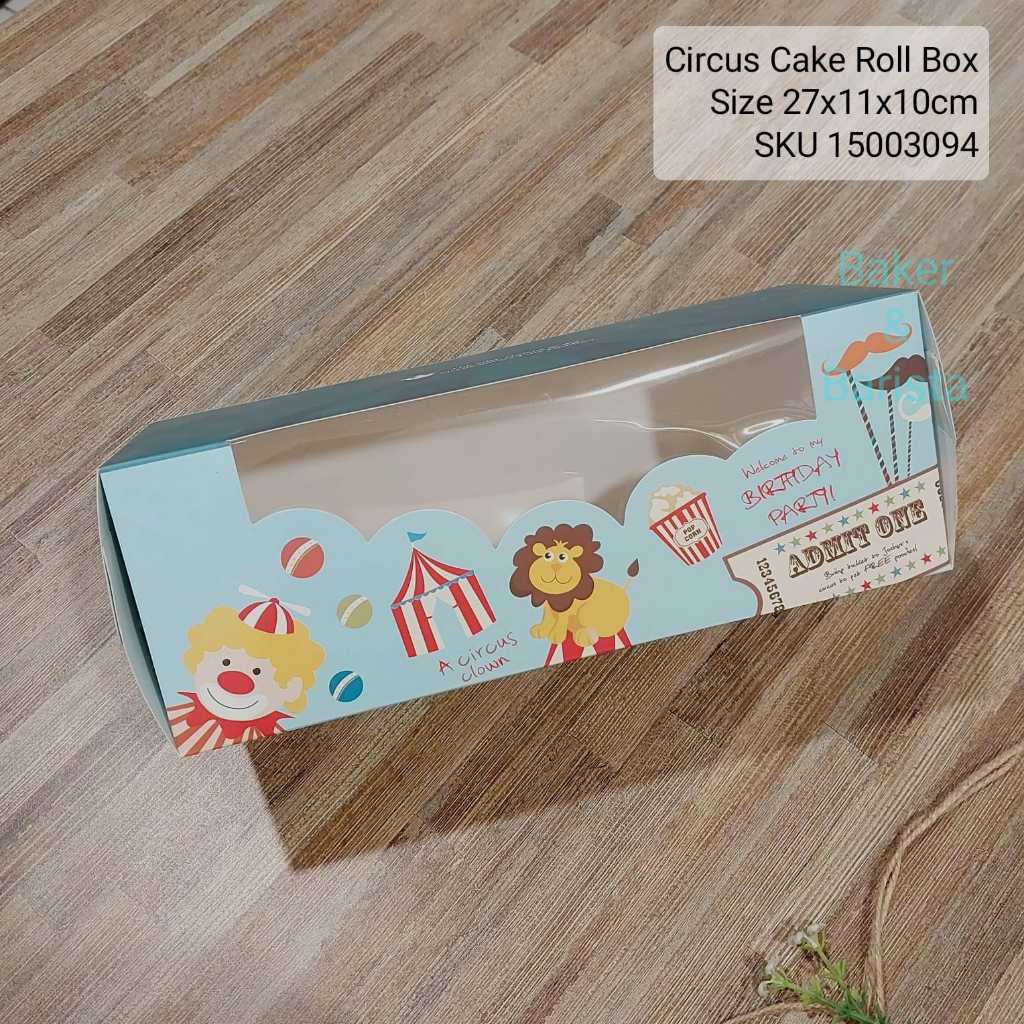 

Circus Cake Roll Box 27x11x10 / Box Bolu Gulung /Box For Gift Candy Permen / Gift Box Aesthetic / Mini cookies box cantik
