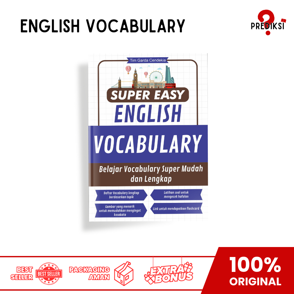 BUKU BAHASA INGGRIS VOCABULARY - SUPER EASY ENGLISH VOCABULARY BEST SELLER