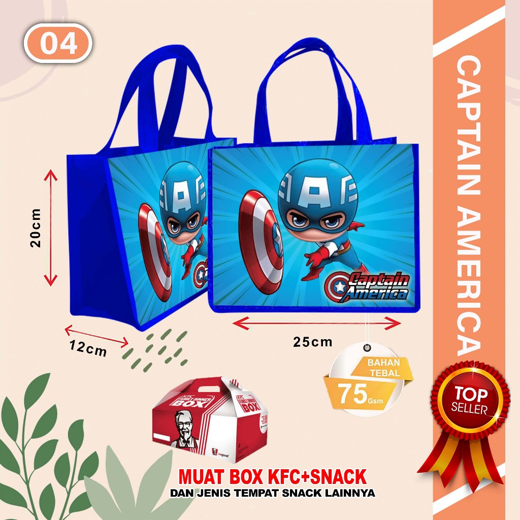 

Tas Ultah CAPTAIN AMERICA 04 Goodie Bag Souvenir Ulang Tahun