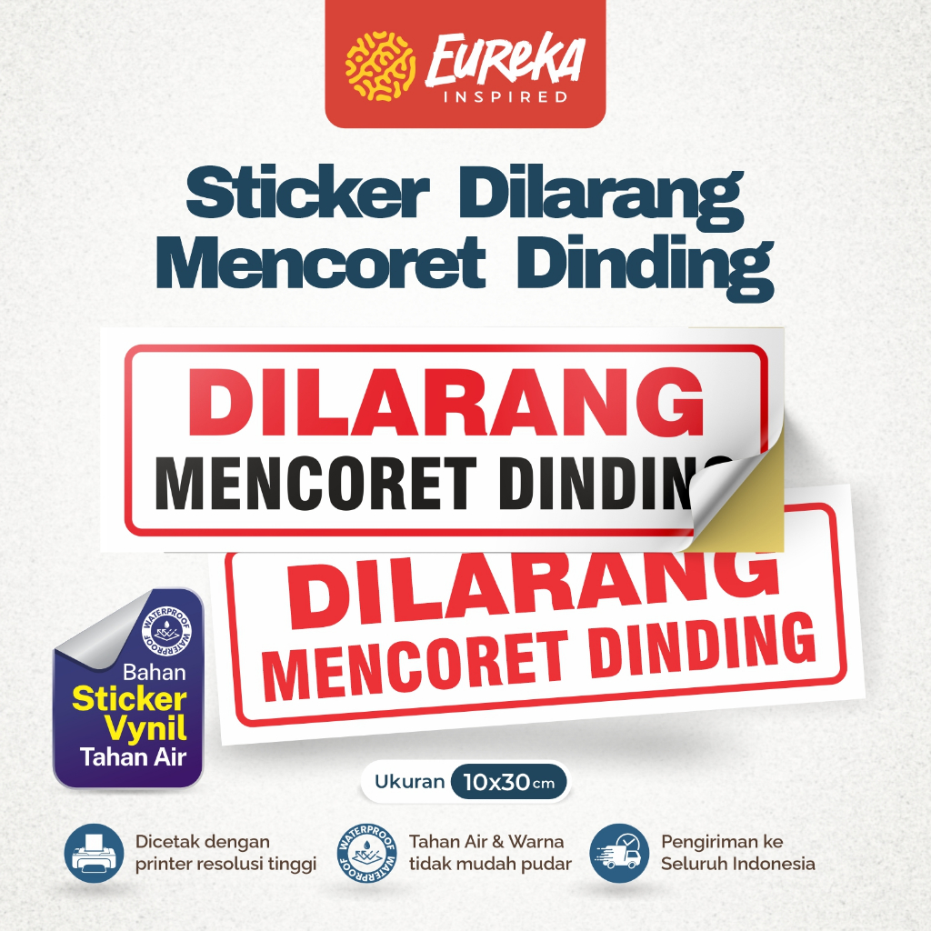 

Stiker Vynil Anti Air Dilarang Mencoret Dinding / Tembok