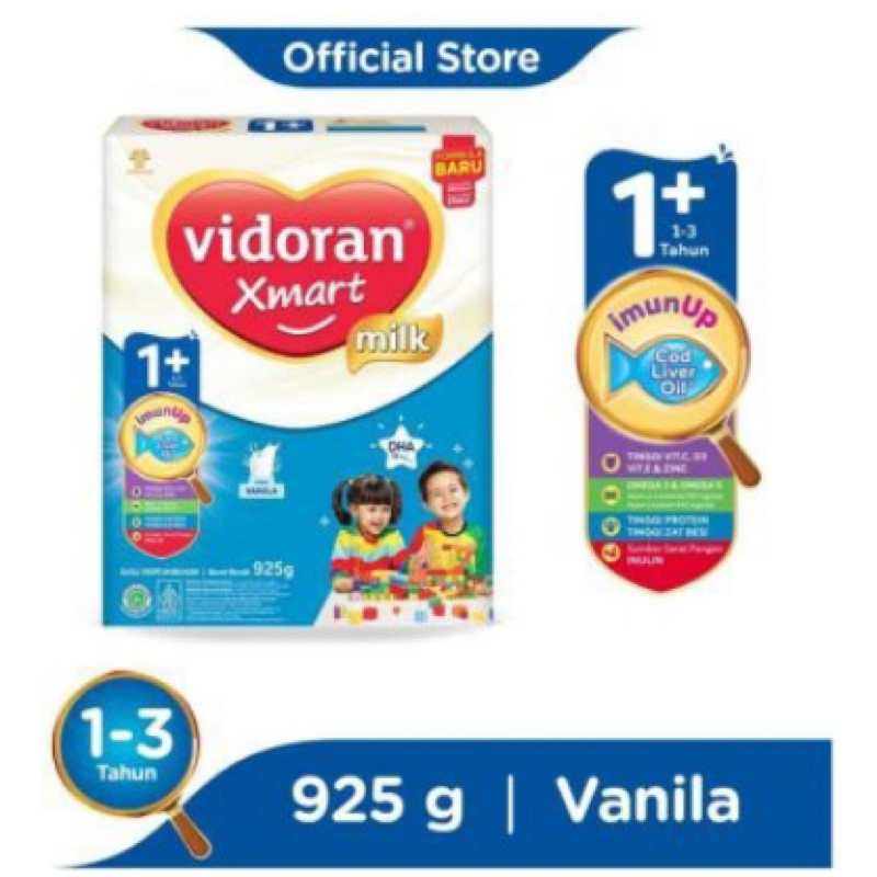 

Vidoran Xmart 1+ Rasa Vanila 925 Gram Formula Pertumbuhan Anak 1-3 Tahun