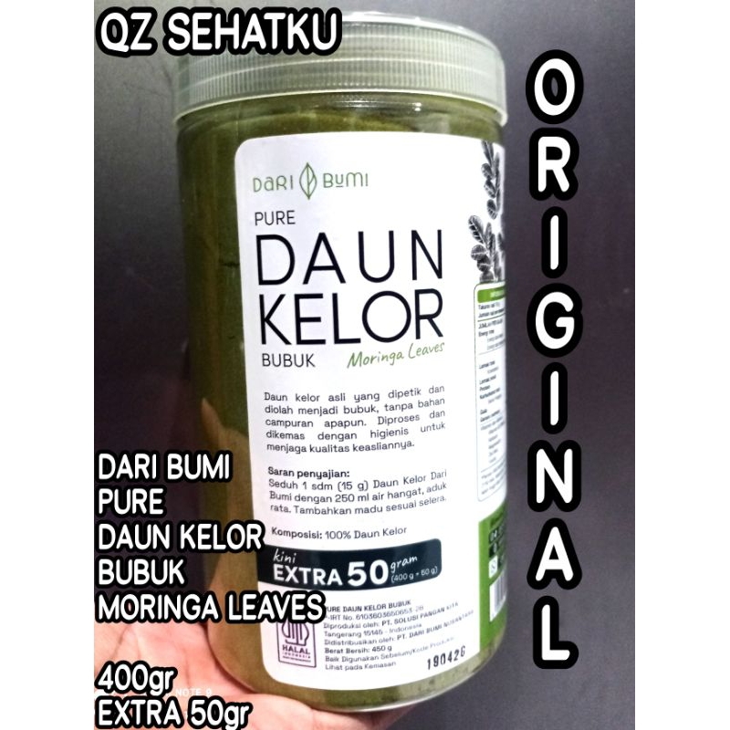 

DAUN KELOR BURUK 100% DAUN KELOR ~ MORINGA LEAVES [ DARI BUMI PURE 450gr ]