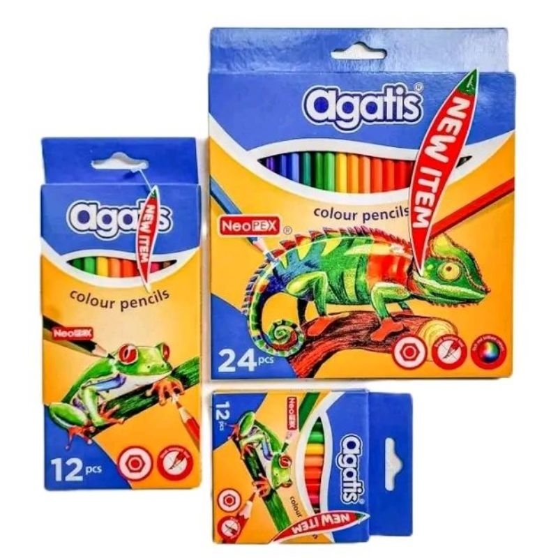 

Pensil Warna Agatis Neopex 24 Color Pencils 12 Warna Panjang dan 12 Warna Pendek Stationery
