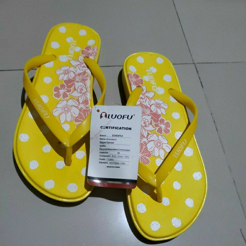 Sandal Japit Luofu Motif Bunga