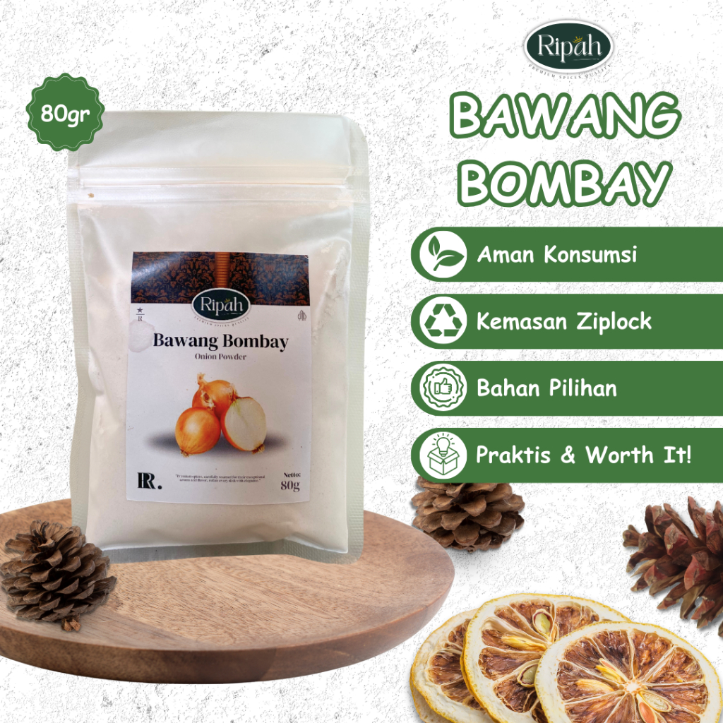 

80gr Bawang Bombay Bubuk / Ground Onion / Rempah / Ripah Rempah PREMIUM QUALITY