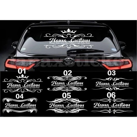 Sticker kaca belakang mobil UNIVERSAL custom nama