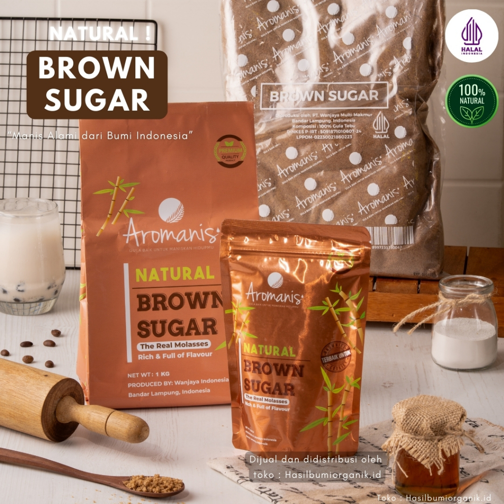 

AROMANIS BROWN SUGAR GULA MERAH BUBUK NATURAL Tanpa Pengawet & Anti Gumpal – 250g / 1kg / 2kg | Gula Merah Bubuk Murni untuk Minuman & Baking