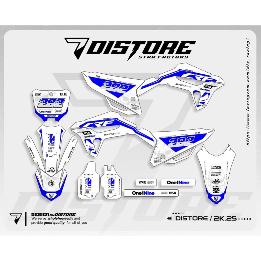 DECAL CRF 450 PNP CRF 150L BIRU PUTIH