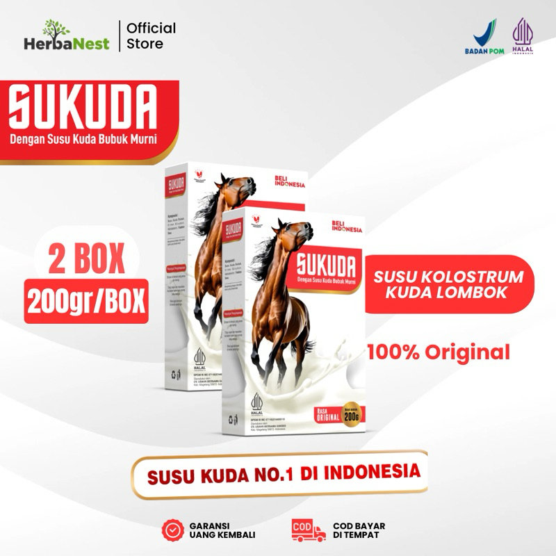 

SUKUDA 2 Box Susu Bubuk Kuda Liar Lombok Kolostrum 200 Gram