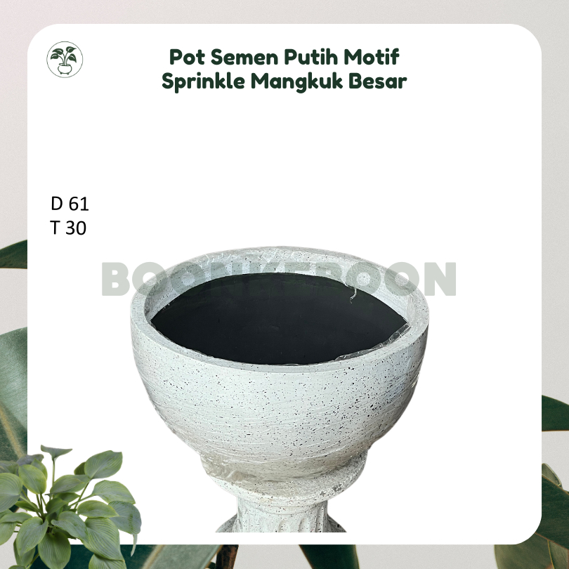 Pot Semen Putih Motif Sprinkle Mangkuk Besar