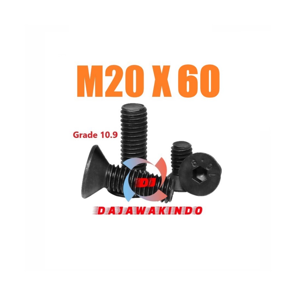 Baut JF L Baja M20 x 60 / Baut Verseng Baja M20 x 60 / Grade 10.9