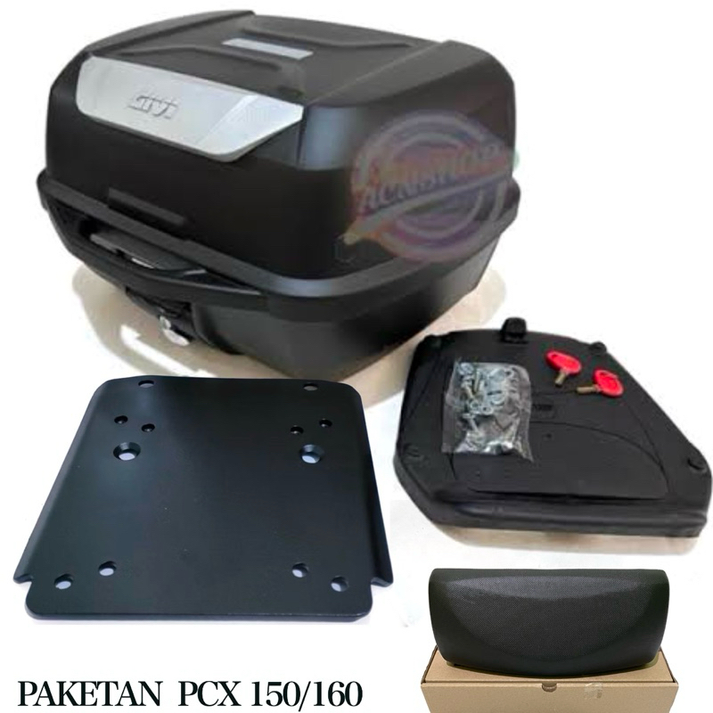 Top Box Motor Givi E43 Paketan Box Plus Breket Box Pcx 150/ Pcx 160