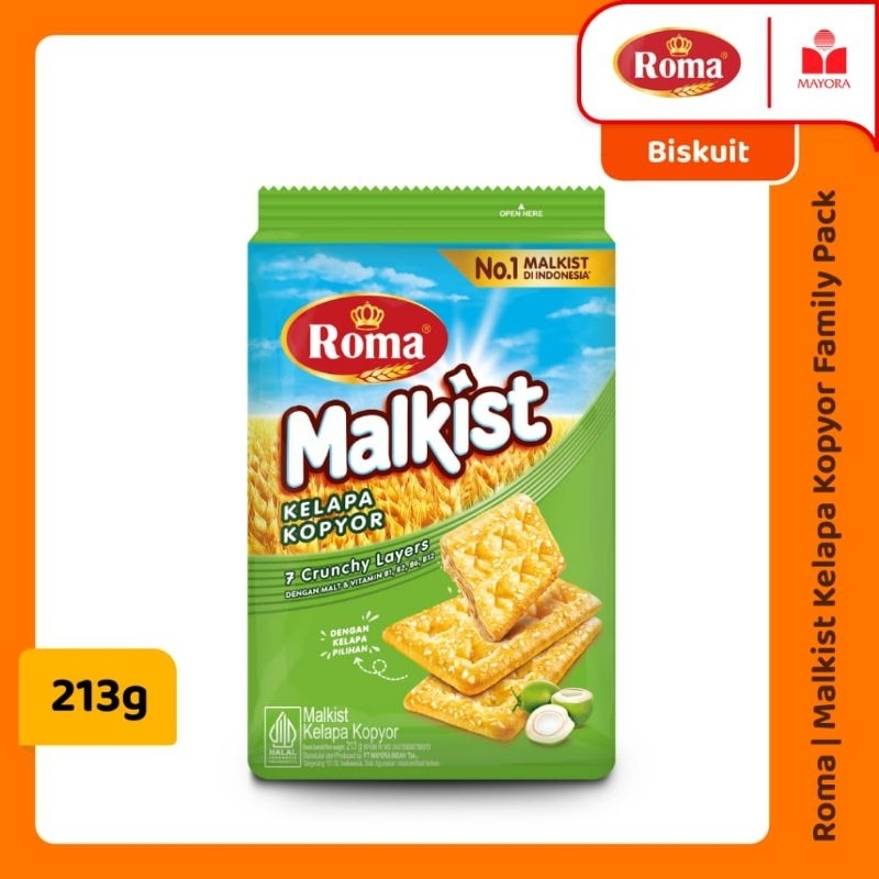 

Roma Malkist Kelapa Kopyor 213g