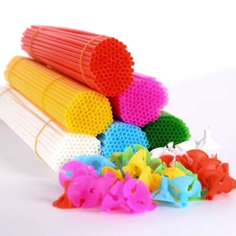 Stick Balon perpack Isi 100pcs + Cup Balon / Tangkai Balon Latex Isi 100 Pcs / Tangkai Balon Isi 100
