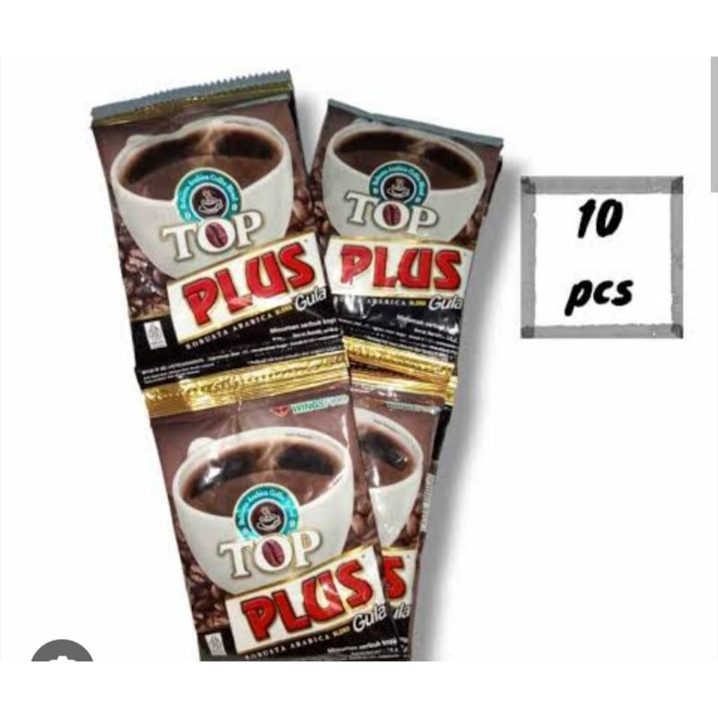 

Top Kopi Plus Kemasan sachet Renteng isi 10 Pcs