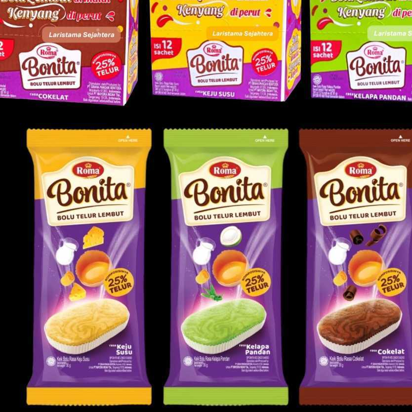 

GR [PROMO!!] Roma Bonita 1 PAK isi 12 x 30gr - bolu roma nikmat enak termurah diskon mantap sehat