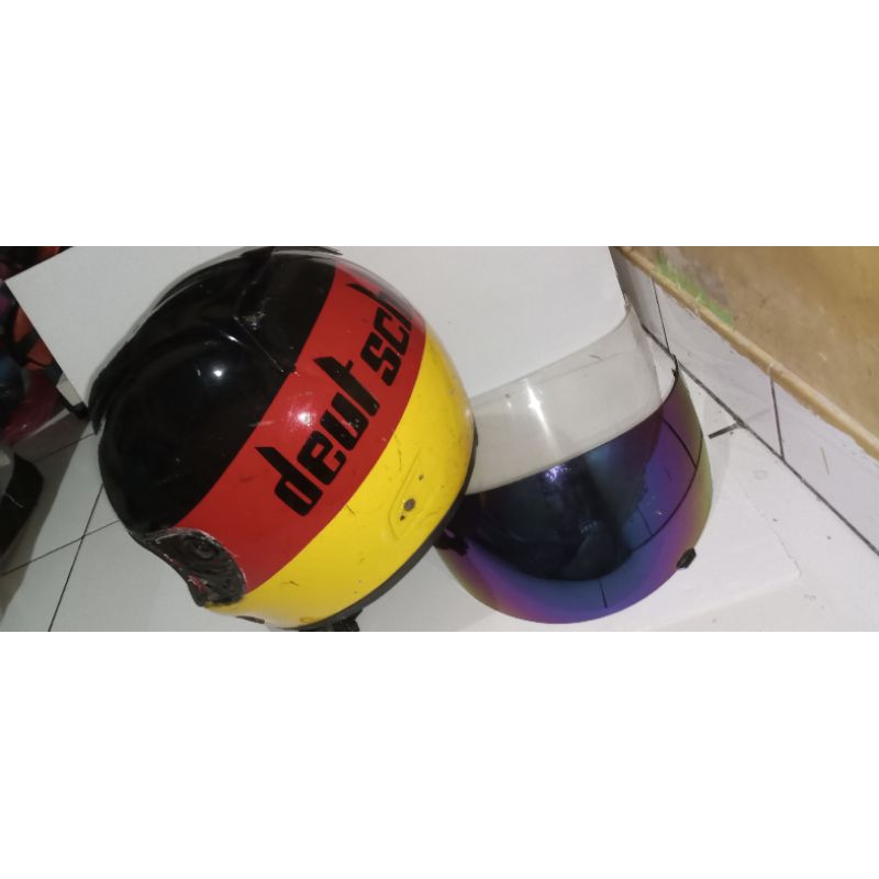 helm bekas full face Jerman ink 2 penutup Preloved bagus apa adanya