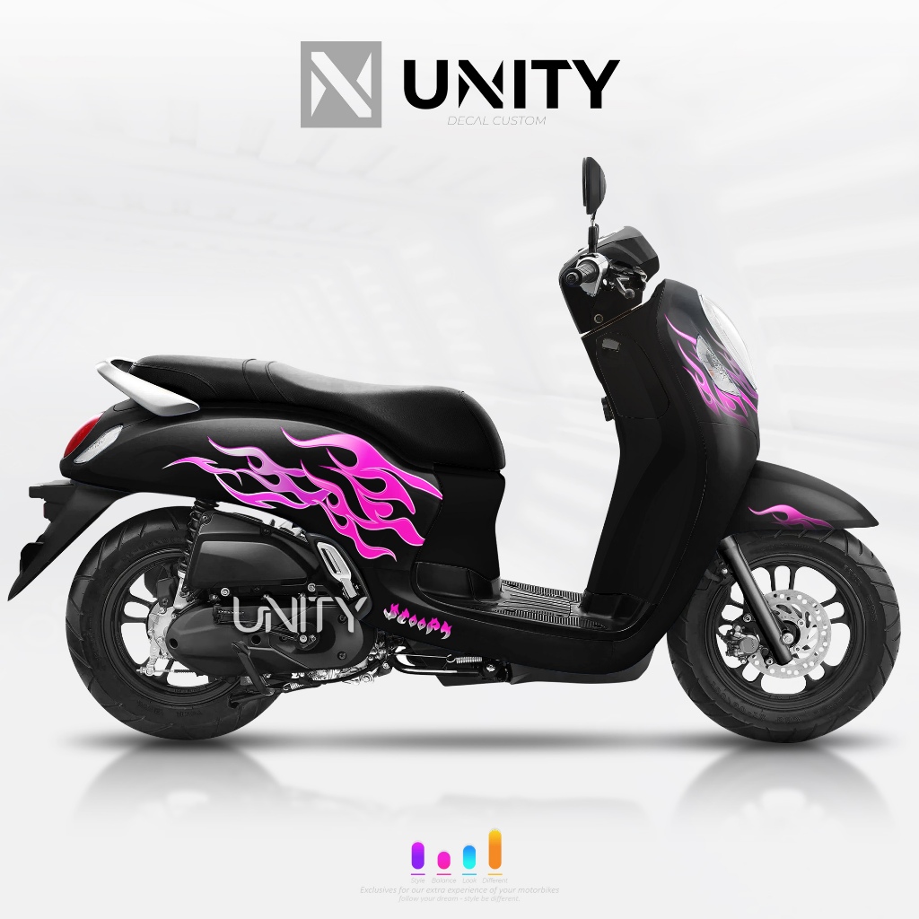 Decal Honda Scoopy Stiker Fullbody FLAME 2021-2024 Keren All scoopy