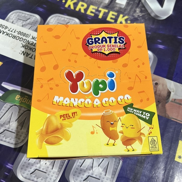 

Yupi Mango A Go Go 1 Box 24 Pcs - Permen Jelly Buah Mangga