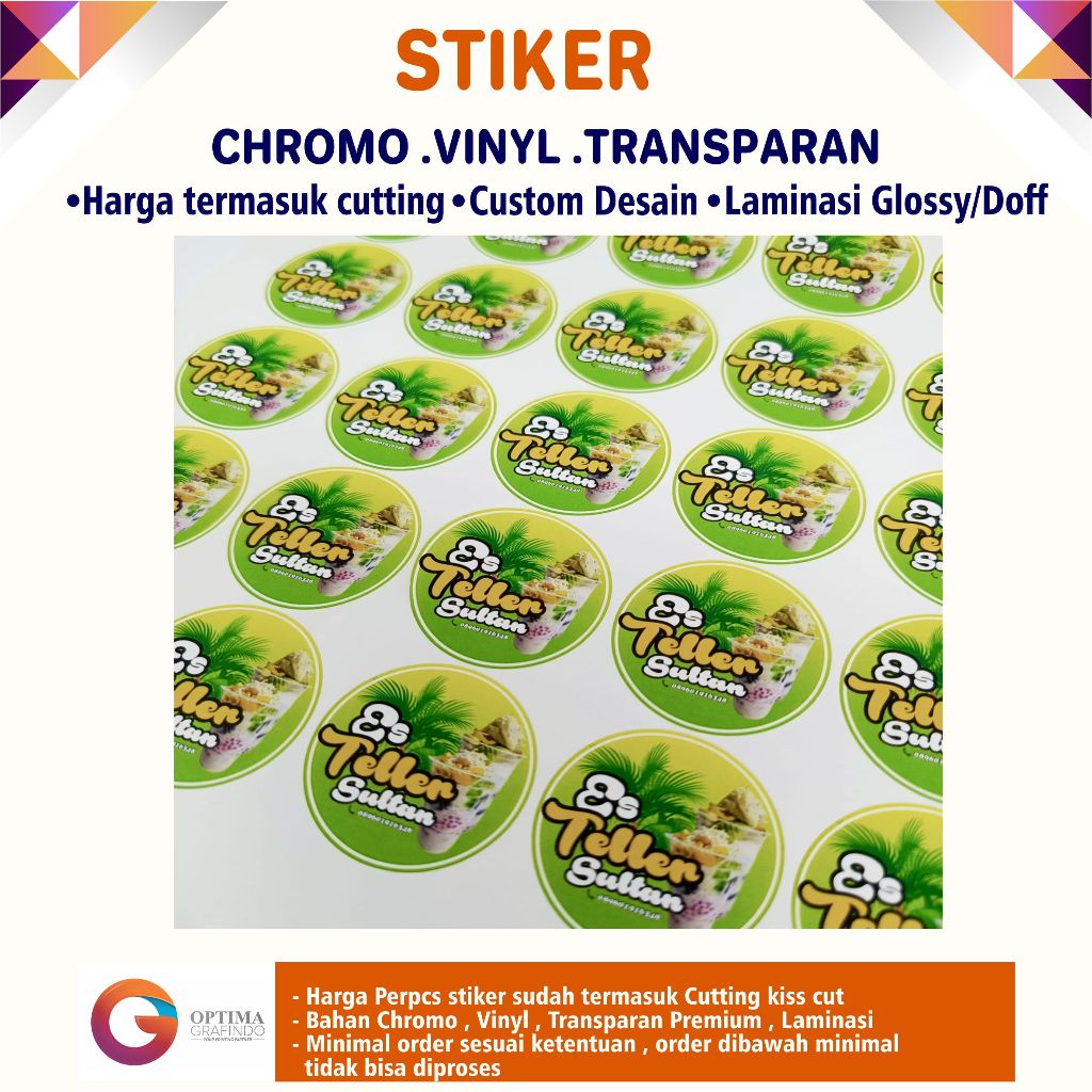 

Cetak Stiker Chromo Vynil Transparan. Stiker label produk custom, Stiker cutting , Stiker Makanan Minuman
