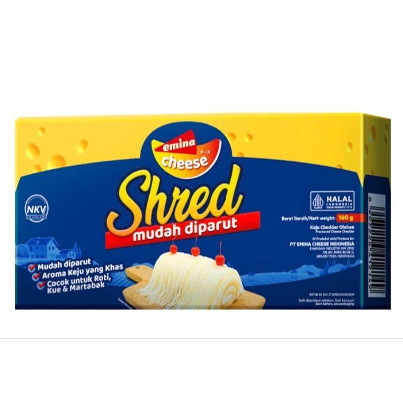 

Emina Cheese Shred Box 160 gram keju balok