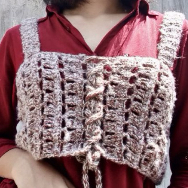 Ara's Crochet Tank Top Vest Crochet Brown | Outer | Rajut | Handmade
