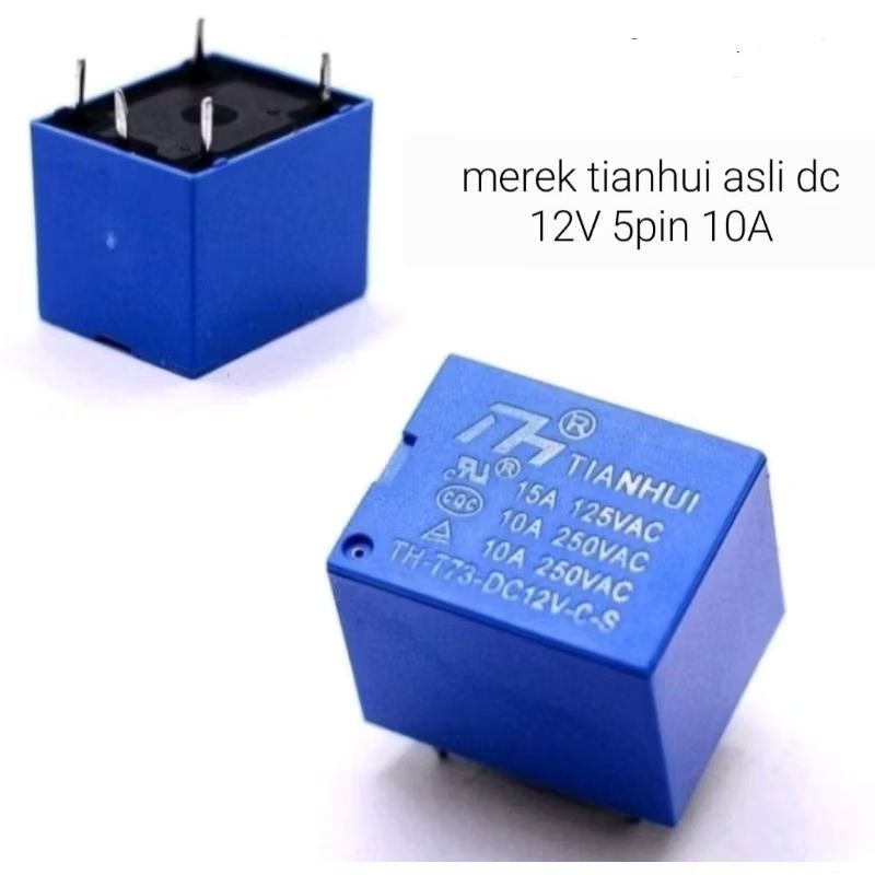 Relay DC 12v 5 kaki