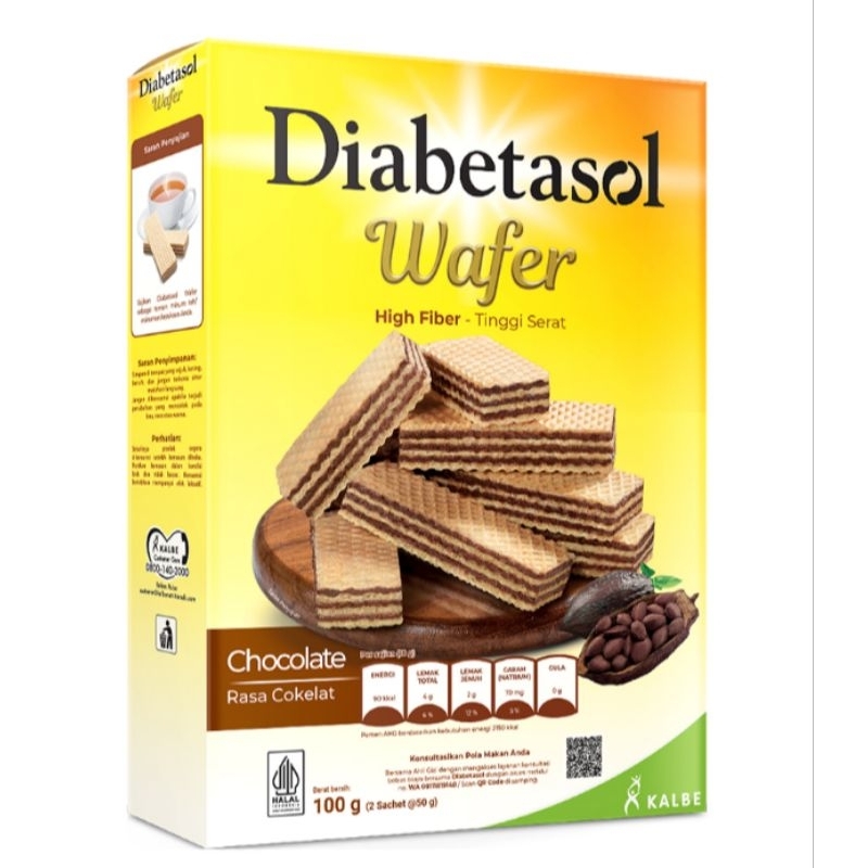 

Diabetasol Wafer Coklat box isi 2 sachet @50 gram (100 gram)