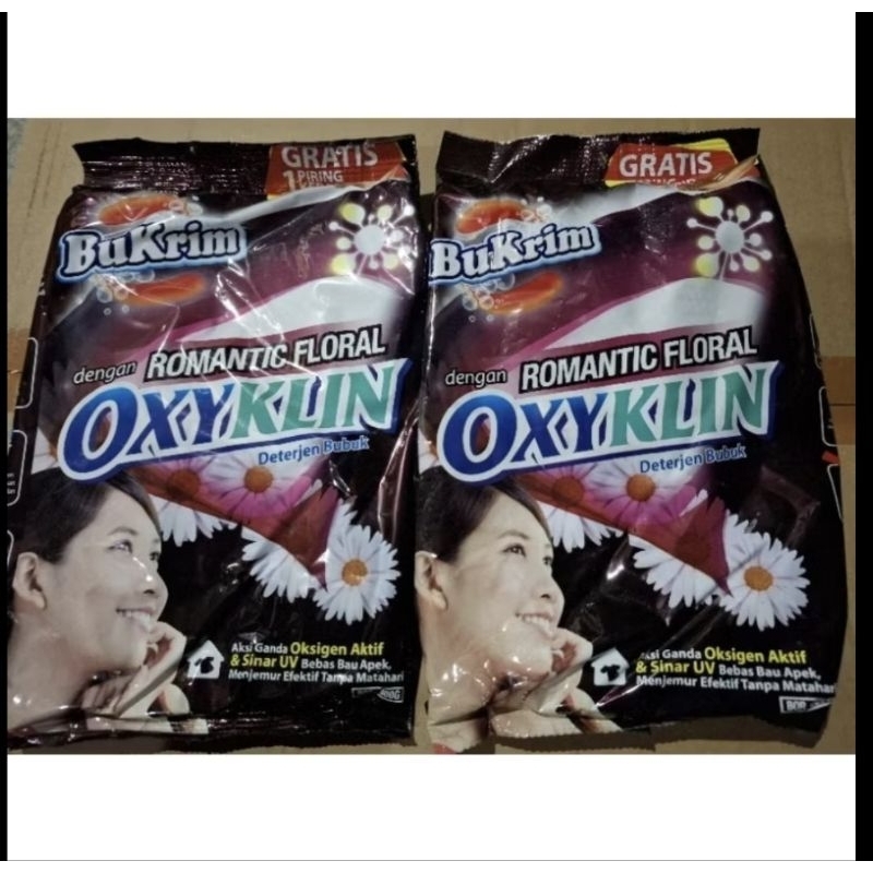 Deterjen Bubuk Bukrim OxyKlin Gratis 1 Piring Keramik