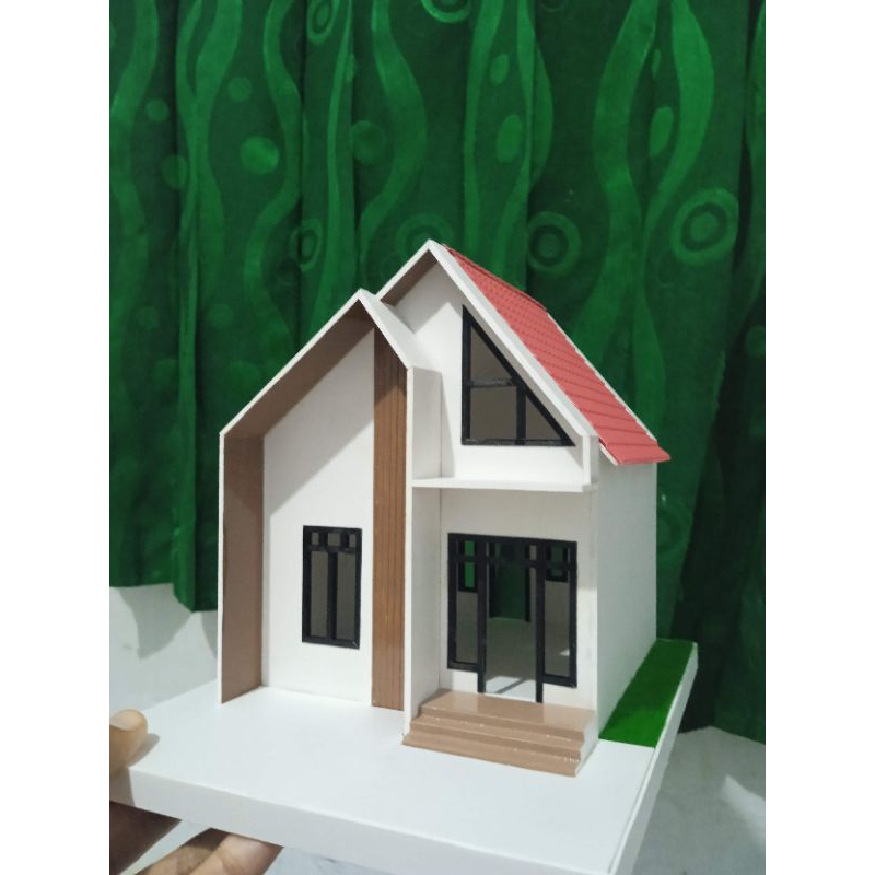 miniatur rumah minimalis modern diaroma