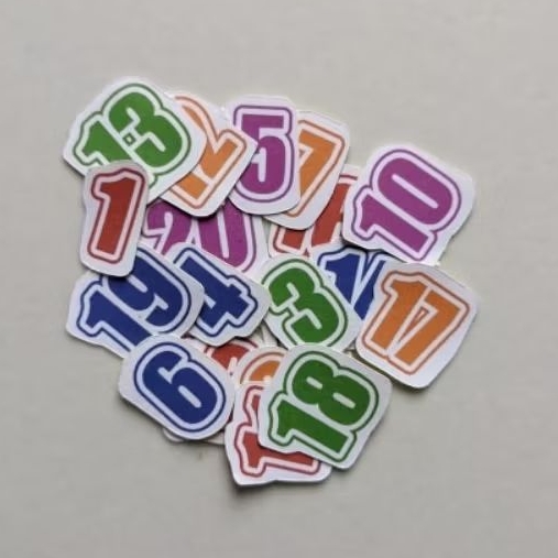Stiker Angka Tabungan Target 1 - 120 Stiker Warna Warni