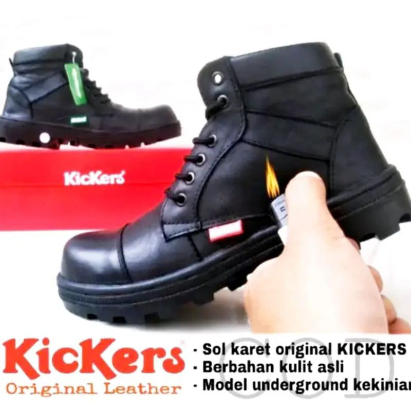 SEPATU SAFETY PRIA ORIGINAL 100% SEPATU SAFETY SEMI BOOTS KICKERS PRIA KULIT BOOT SAVETY BUT SEPTI B