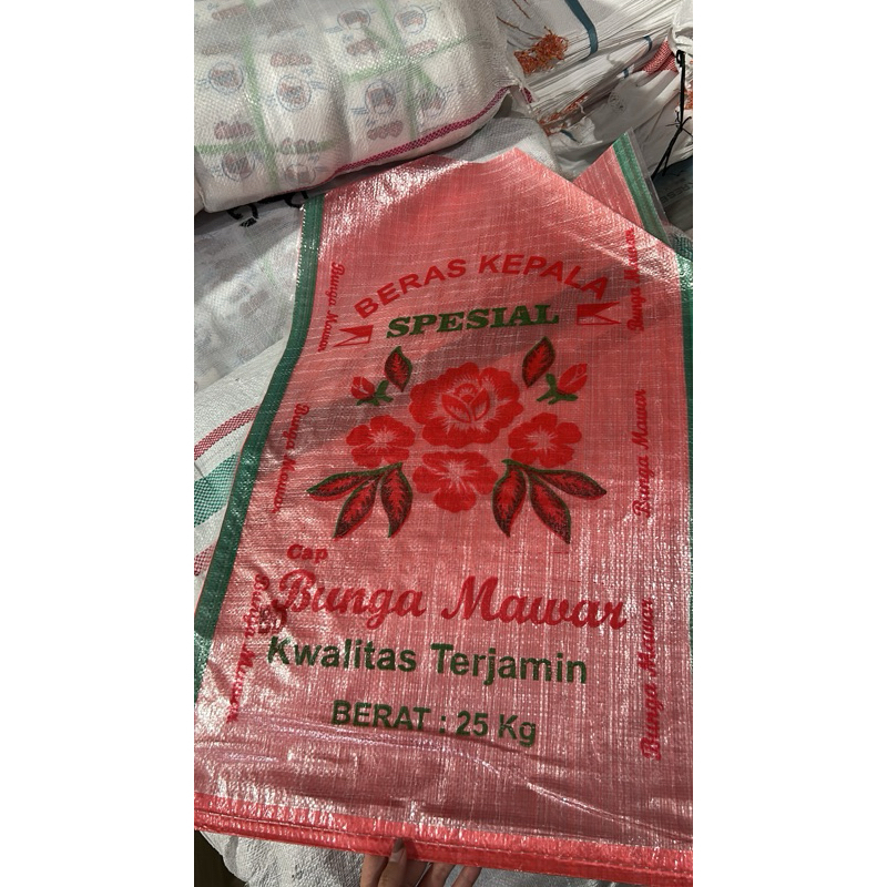 karung Beras Bunga Mawar 25kg