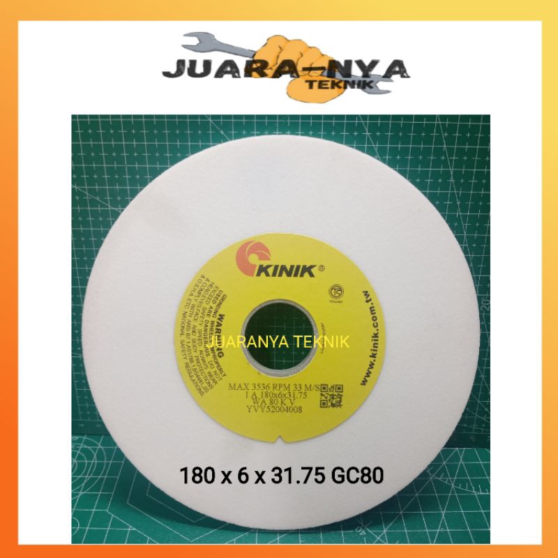 KINIK Grinding Wheel 180 x 6 x 31.75 Putih Batu Gerinda Putih Batu Pori 8 inch