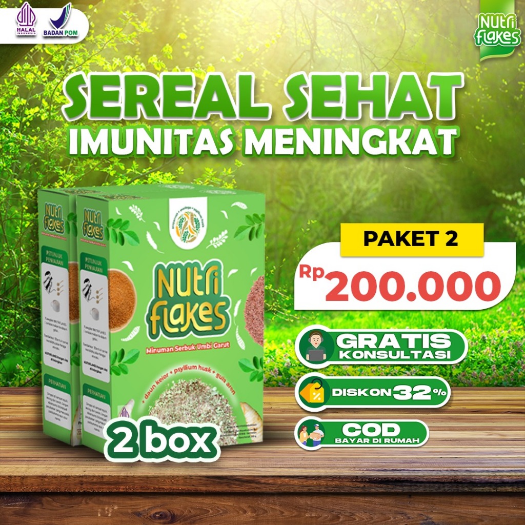 

Nutriflakes Sereal Umbi Garut Jamin Atasi Asam Lambung dan Gerd