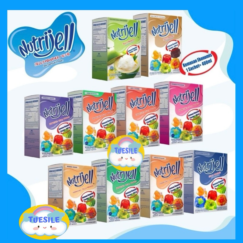 

Nutrijell Jelly Powder Ekonomi Instan Varian Rasa 1 Box Isi 12 Sachet