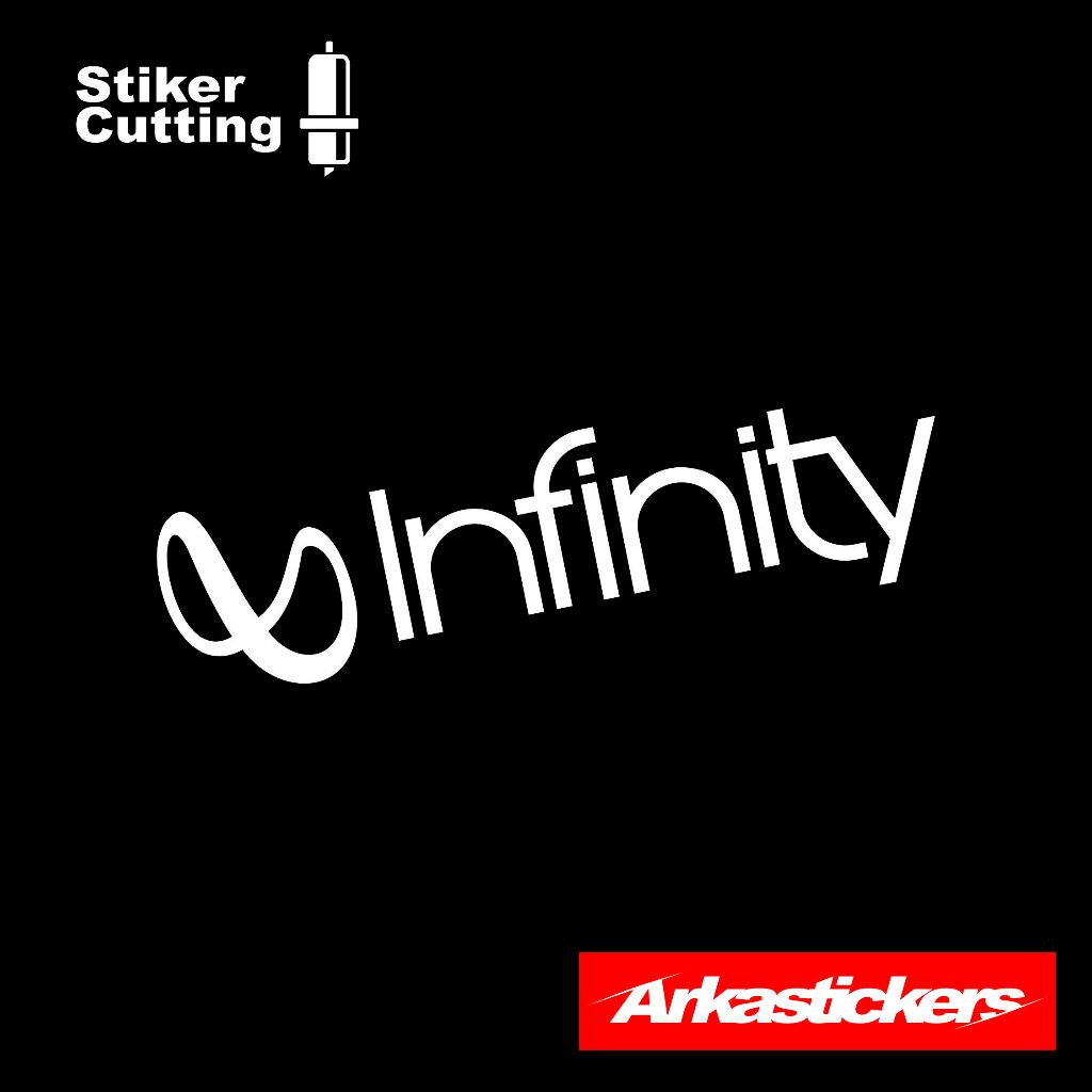Stiker Cutting INFINITY untuk Motor Mobil Helm dll bisa menyala apabila terkena cahaya - Stiker INFI